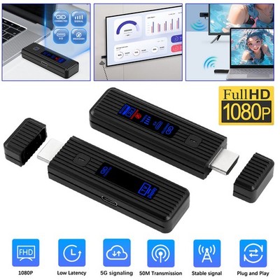 2025 1080P Full HD Wireless HDMI Extender HDTV Wireless Transmitter & Receiver~