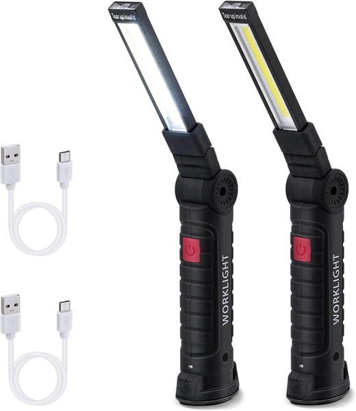 2 StüCk Led Arbeitsleuchte Werkstattlampe,Taschenlampe Werkstatt Handlampe,Wiede-image