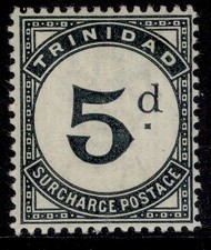 TRINIDAD & TOBAGO QV SG D6, 5d slate-black, LH MINT. Cat £24.