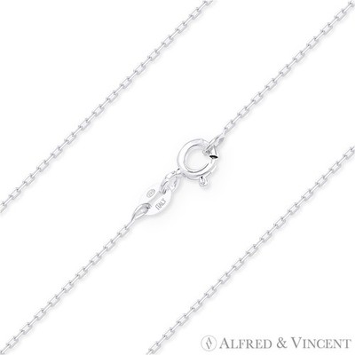1 mm dünne D-Schliff Anker Kabel Verbindung massiv .925 Italien Sterlingsilber Kette Halskette