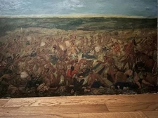 Americana Art Advertising Custer's Last Fight Anheuser-Busch Printed on Plywood