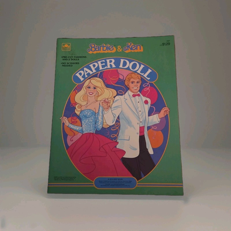 Vintage 1984 Barbie Paper And Ken Paper Dolls Goldenbook