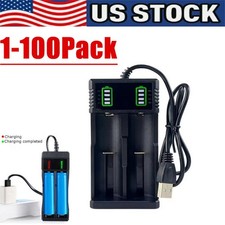 USB Smart Battery Charger For18550 14500 16340 Rechargeable Li-Ion Batteries Lot
