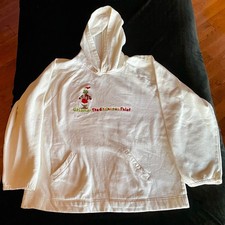 Dr Seuss Grinch White Hoodie Youth XL Embroidered "Grinch the Christmas Thief"
