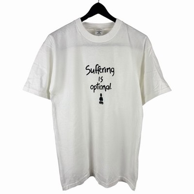 Vintage 90s Suffering Is Optional Meditation Parody Graphic Shirt Size L