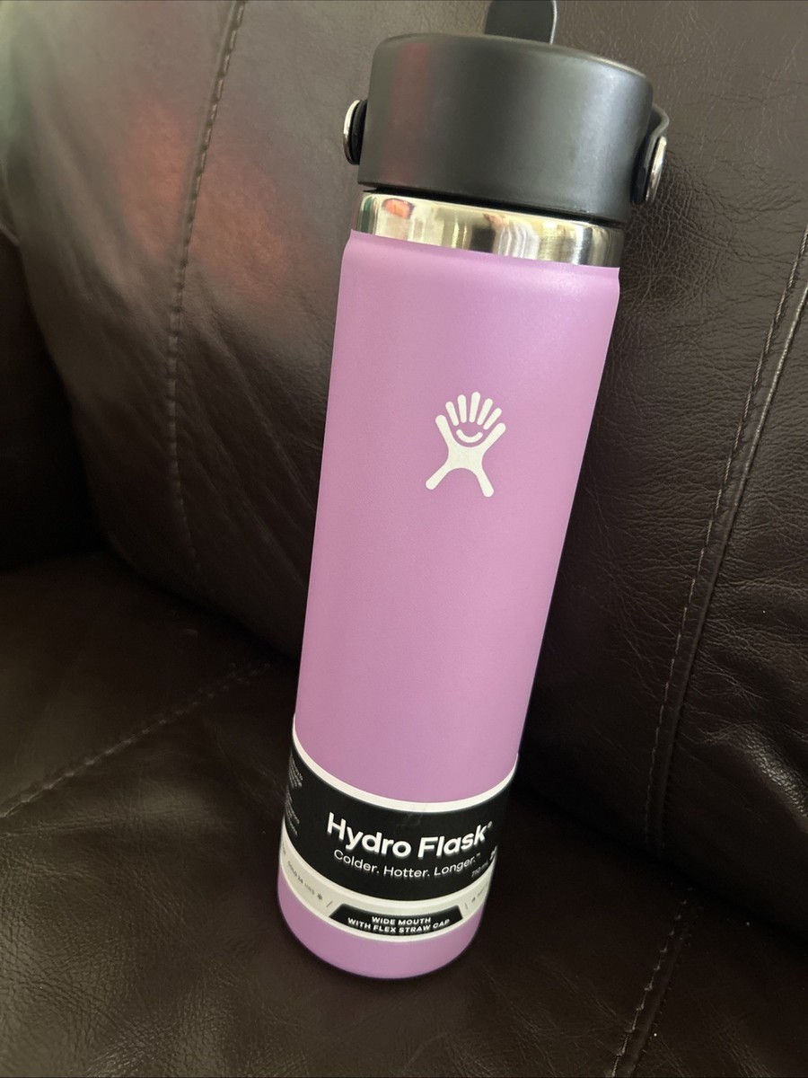 Hydro Flask 24 oz Wide Mouth Straw Lid Pink Water Bottle NEW | eBay