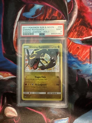 PSA 9 Shining Rayquaza Holo Rare 56/73 Pokemon SM Shining Legends English Mint