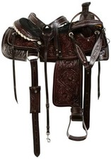 Selle de cheval Western Saddle Ranch Roper en cuir fait main avec ensemble...