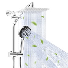 8 inch High Pressure Rainfall Shower Head with Handheld Spray Combo 5 Settings