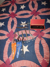 8 ASSORTED SISSORS , 2 PINKING SHEARS AND ZX THINNING SHEARS