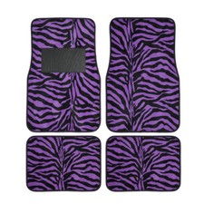 Purple Zebra Set Of 4 Car Truck Suv Front Rear Premium Carpet Floor Mats Set