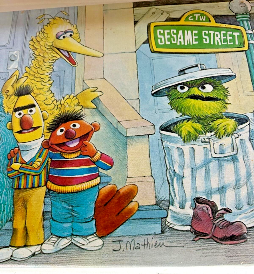 1977 Sesame Street Big Bird Characters Folding Metal TV Dinner Lap Tray