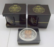 New Harley-Davidson 1993 90th Reunion Belt Buckle & 2 HOG 10th Ann. Mugs