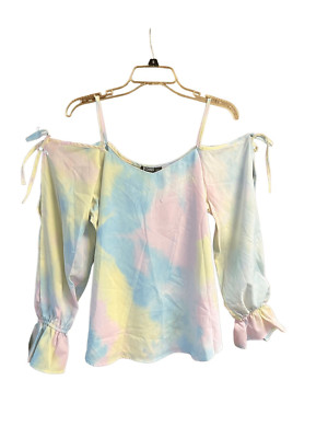 Yoins *Cold Shoulder* Tie dye Blouse Sz 12 NWT