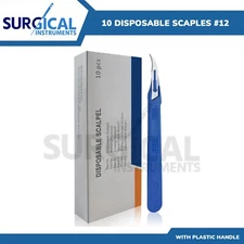 10 Pcs Blades Scalpel #12 Disposable Surgical Dental High Quality