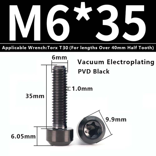 M4M5M6M8M10 Titanium Bolts Taper Cone Socket Head Motorcycle Modification Screws - Picture 147 of 205