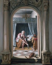 Jan Steen - Woman at her Toilet Giclee Fine Art Print on Canvas Wall Decor 36"