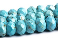 Mint Blue Turquoise Beads Faceted Rondelle Stone Loose Beads 6x4MM 7-8x5MM