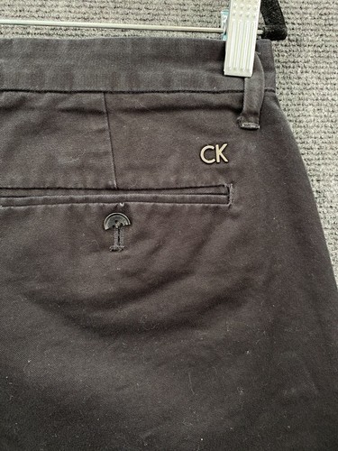Calvin Klein Mens W30 L32 Body Fit Chino Pants Black Twill Mid Rise Zip Fly - Picture 11 of 18