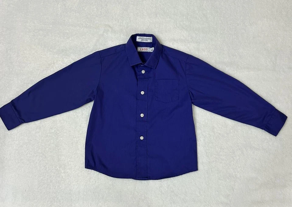 🍃IZOD Camisa Manga Larga Niños | Púrpura/Talla 4 Foto 2 de 4