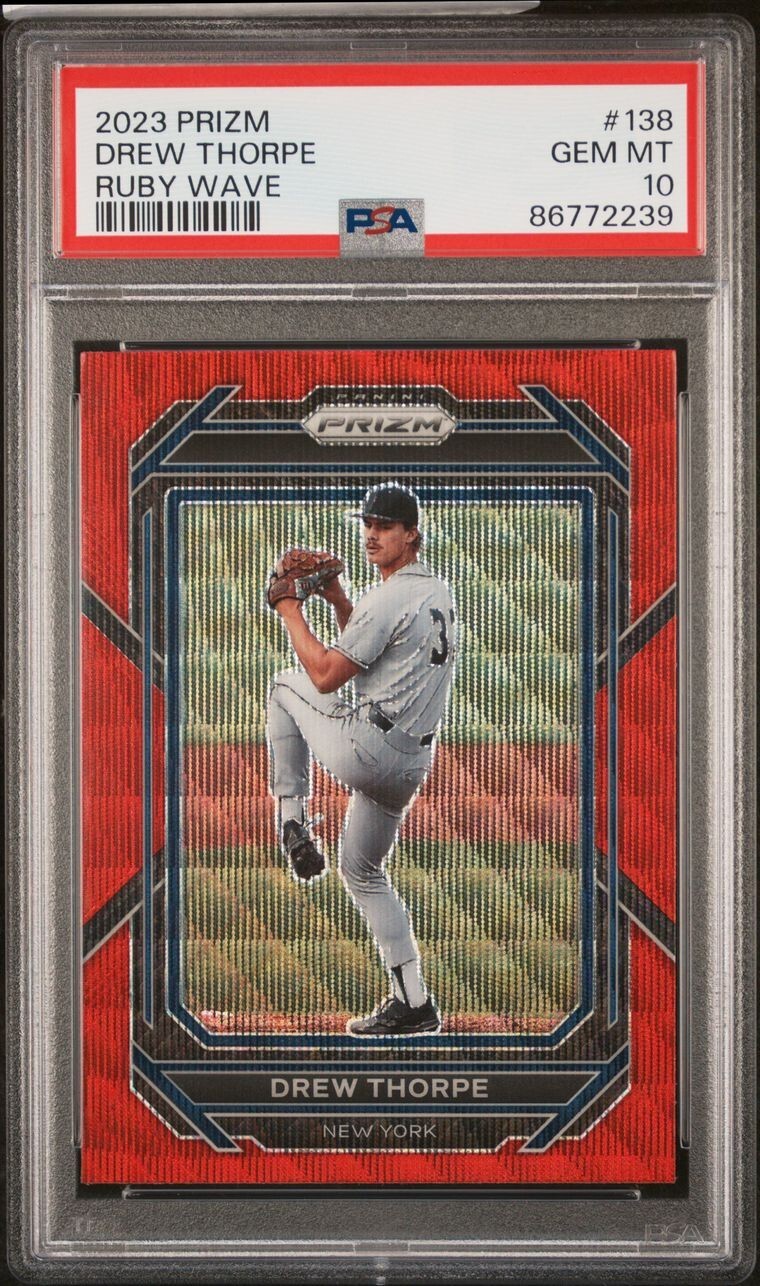 DREW THORPE 2023 Panini PRIZM #138 [RUBY WAVE]--PSA 10--P1--NY/CHI. WHITE SOX