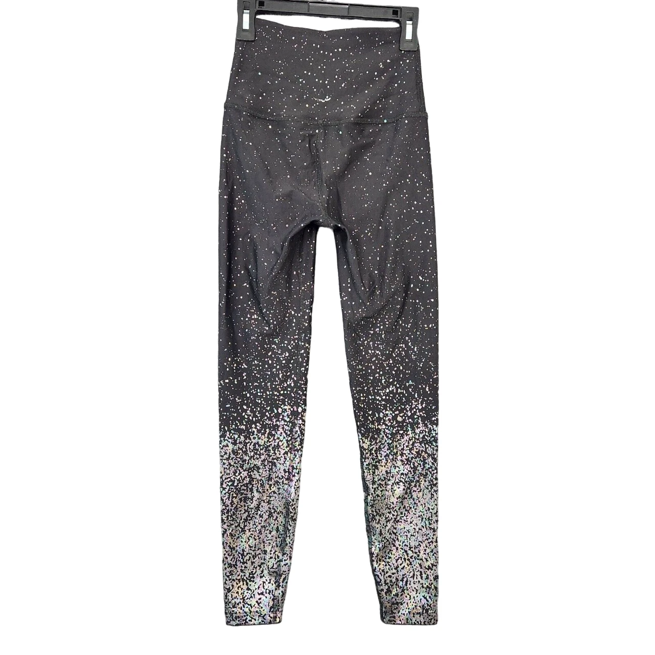 beyond-yoga alloy rainbow ombre high waisted speckled midi leggings