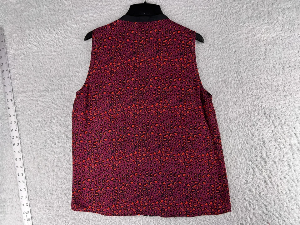 Aqua рубашка женщин средний фиолетовый оранжевый блузка леопард печать золотой кнопки - Изображение 2 из 4