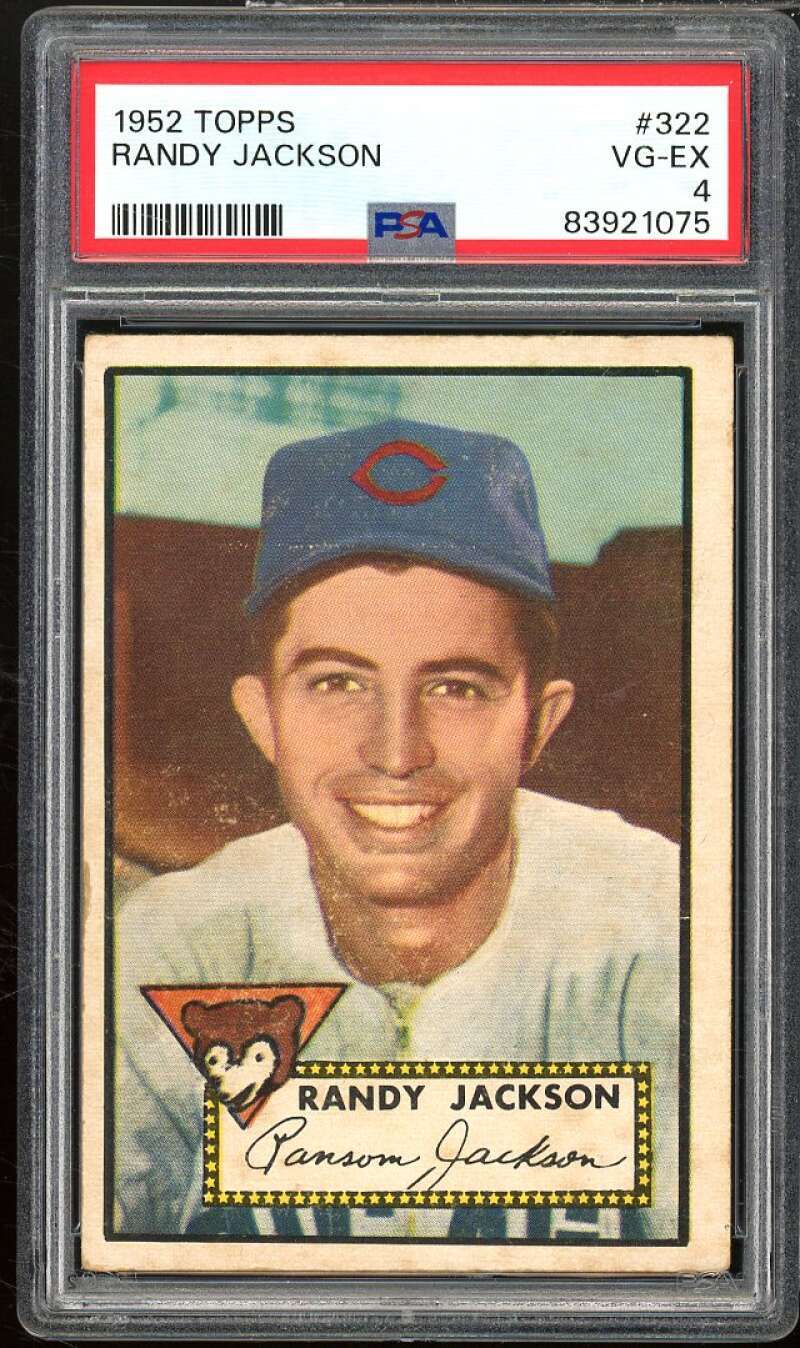 Randy Jackson Card 1952 Topps #322 PSA 4