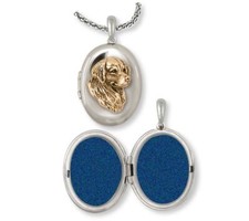 Golden Retriever Photo Locket Jewelry Silver And Gold Handmade Dog Photo Locket