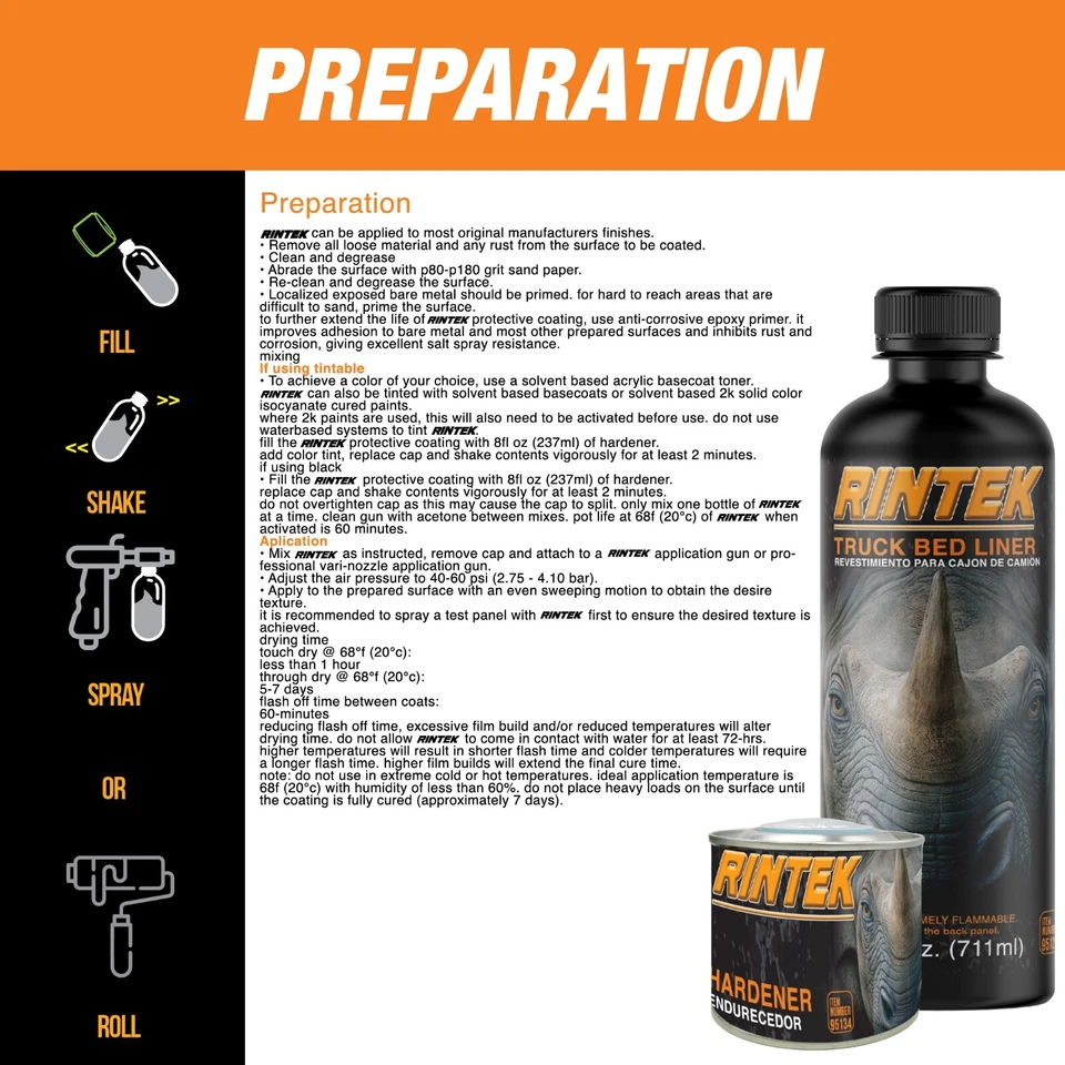 Rintek Tintable (No Color) 1 Gallon Spray-On Truck Bed Liner Kit - (95124) - Image 3 of 4