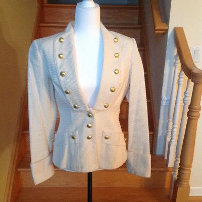 NWOT JVN by Jovani Ivory Organic Cotton Evening Formal Jacket Size 6