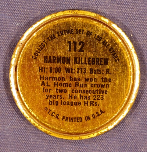 1964 Topps Coins #112 Harmon Killebrew - Picture 2 of 2