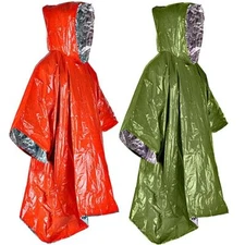 Reusable Mylar Thermal Blanket Poncho Emergency Survival Rain Camping Gear 1/2PC