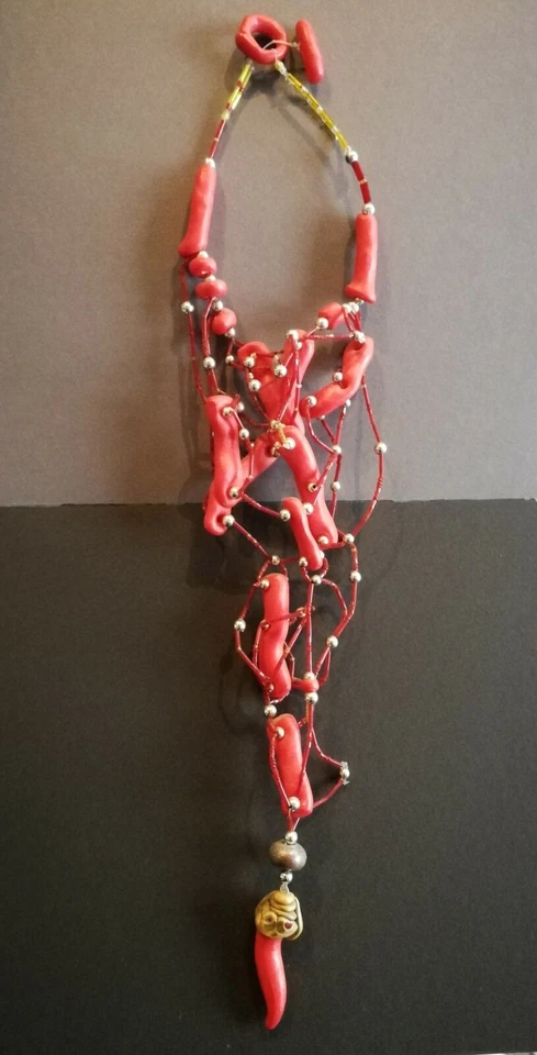 Модные ювелирные изделия роскошь воротник ожерелье бруталист драгоценности художник подпись богемное народное - Изображение 3 из 4