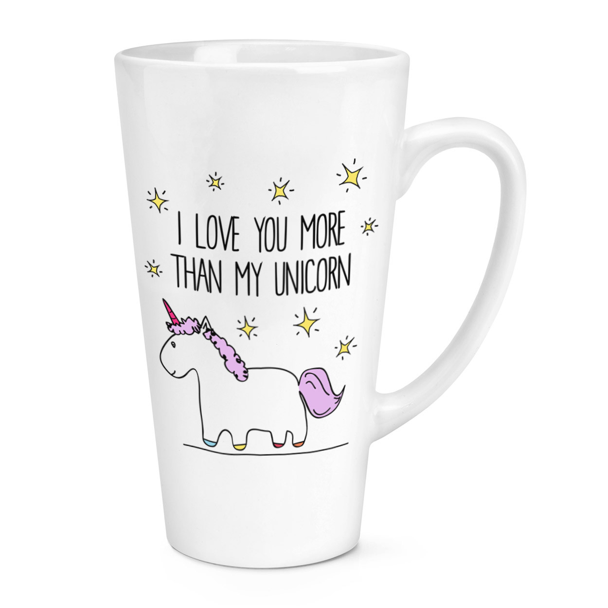 Lila I Love You More Than My Unicorn 17oz Large Latte Mug Cup - Funny