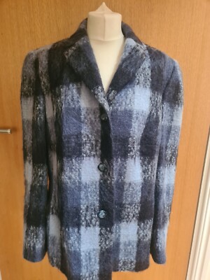 Basler 18 44 blau gefüttert Mohair Mischung Smart Blazer Jacke