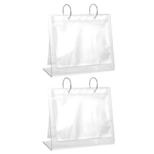 2pcs Table Standing Photo Album Picture Holder Pockets Acrylic Mini Photo Book - Bild 6 von 12