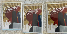 3 Chicago LANTERN PRESS Magnets 3.5" x 2.5" USA Made tourist souvenir grad gift
