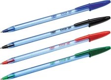 BIC Cristal Soft Ball Point Pens Biros Buy 1 to 50 Black Blue Red Green Office