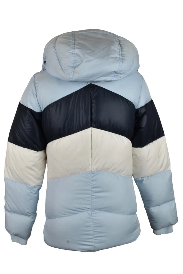 NIKE Blue Padded Jacket size XS Womens Full Zip Hooded Warm Winter Retro - Image 3 of 4