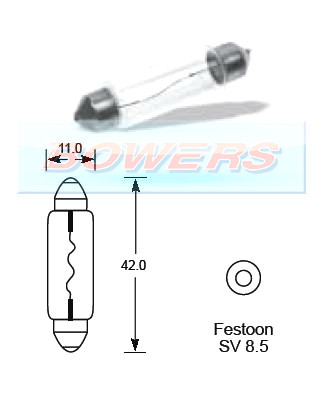 Ring R260 24v Volt 5W Festoon SV8.5 Light Bulb