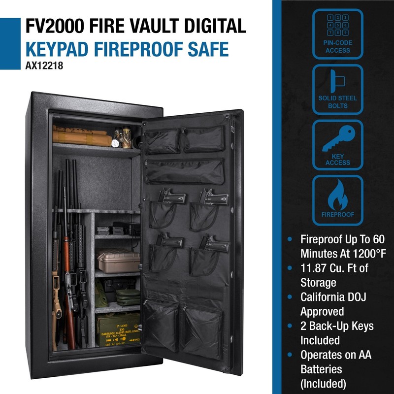Barska DOJ Approved FV2000 Fireproof Pry Resist Keypad Lock 30 Rifle Gun Safe
