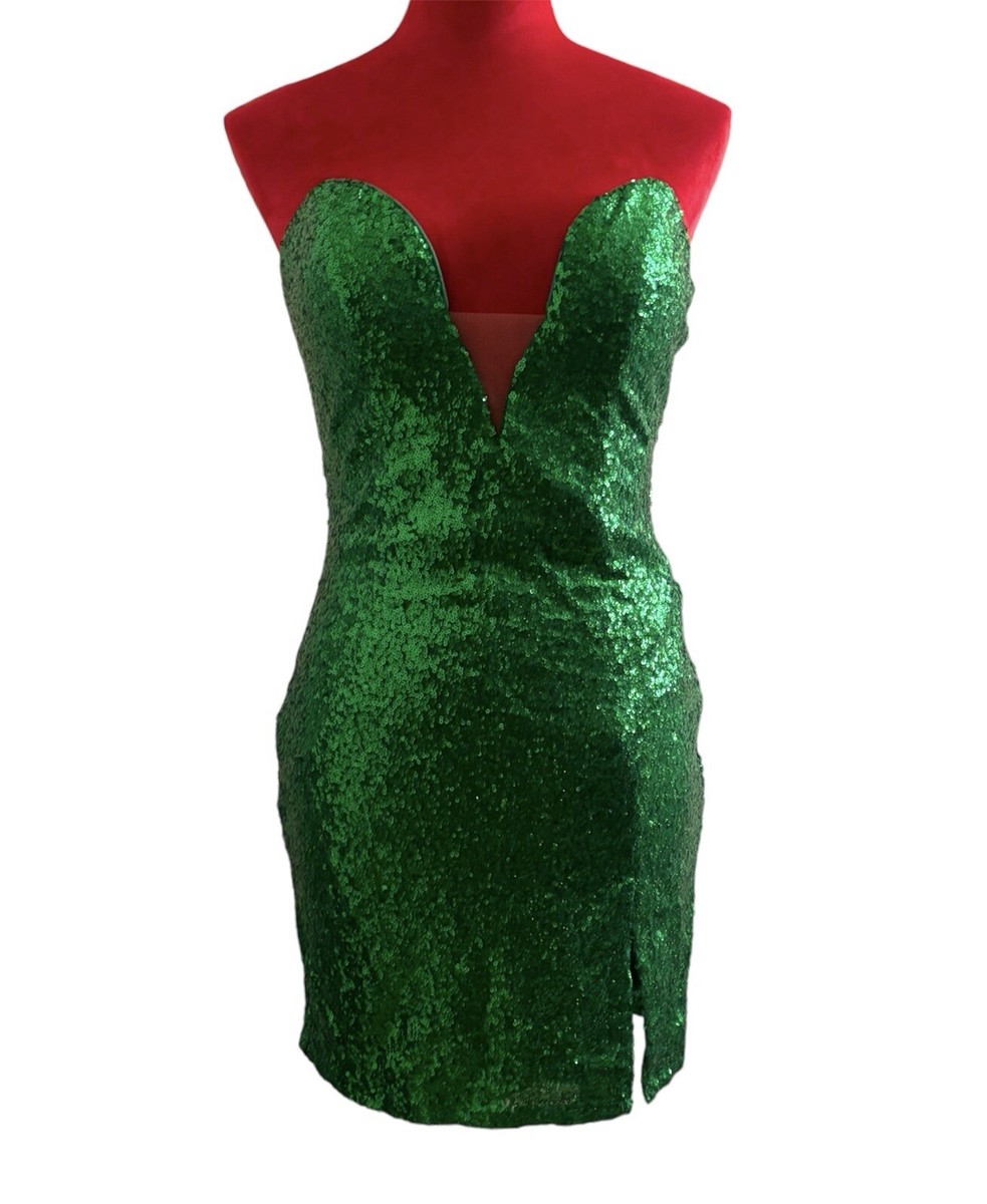 sparkly green bodycon dress Zapakasa Women Sparkly Dark Green Corset Sequin Short Homecoming Dress  Tight Spaghetti Straps Backless Cocktail Dress main image 0