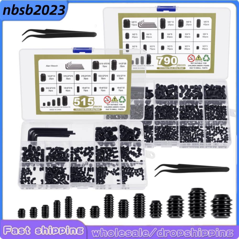 1317Pcs 26 Size Metric + SAE Set Screw Assortment Kit Head Socket Hex Metric Set