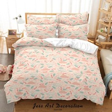 3D Leaf Ladybird Ellipse Quilt Cover Set Duvet Cover Bedding Pillowcases 2150