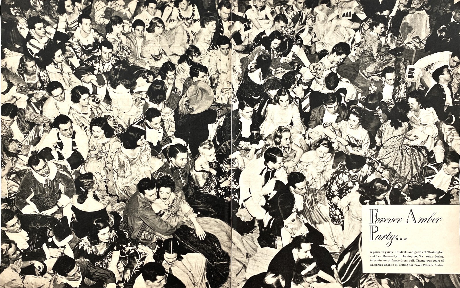 Forever Amber Wash. & Lee Univ. Lexington VA Fancy Dress Ball Vtg Mag Print Ad
