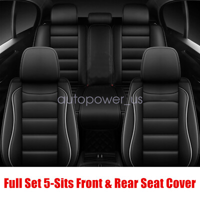 Leather Car 5-Seat Cover Cushion Full Set For Chevrolet Silverado 1500 2500HD US