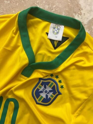 VINTAGE Brasil Brazil Jersey Adult Large Yellow Green Soccer FIFA World Cup  Mens