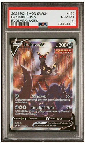 2021 Pokemon Evolving Skies Umbreon V Alt Art #189/203 PSA 10 Gem Mint