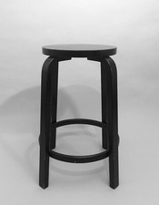 4 x artek high stool 64 / design: Alvar Aalto / Barhocker schwarz / 65cm 